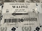 Confast Wedge Anchor Wa12512 1 2    X 5 1 2    Qty  25 Carbon Steel Zinc Plated New