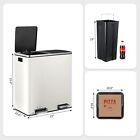 Kitchen Trash Can 16 Gallon Stainless Steel 60l Dual Compartment Garbage Can