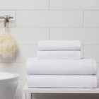 4pk Antimicrobial Assorted Bath And Hand Towel Set White  Cotton Terry