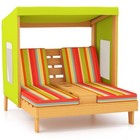  Kids Chaise Lounge Chair Outdoor  Toddler Wood Double Pool Lounger Light Green