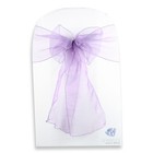 10 Pcs Organza Chair Cover Bow Sash 108 x8  - Purple - Wedding Party Banquet Dj