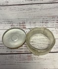 Vintage Glass Brass Lid Gold Tone Vanity Powder Storage Jar 4 