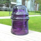 Great Royal Purple Cd 121 W g m co Toll Style Glass Insulator  a 
