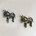 2pcs 1gold 1silver Pearl Donkey Brooch Light Luxury Cartoon Pony Accessories