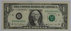 1988-a  1 Small Size Federal Reserve Note Ink Smear Mint Printing Error