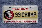 Florida 99 Fsu National Champions License Plate
