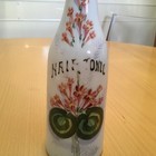 Antique Handpainted  Milk Glass Barber Bottle Hair Tonic