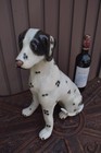 Vintage Italian Faience Porcelain Dalmatian Dog Statue
