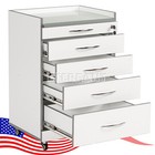 Dental Cabinet Rolling Medical Trolley Mobile Wooden Cart With Socket 4 Drawers