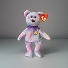Ty Beanie Baby - 2001  Clubby Iv  The Bear With Rainbow Button- Mwmts Toy Gift