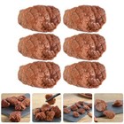 6pcs Artificial Fake Steak Simulation Food Models Cooked Realistic Roast Beef   