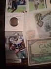 Collectible Junk Drawer Lot Foreign Bills Coins Nfl Cards  more