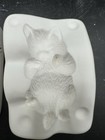 Vintage Unbranded Ceramic Slip Mold X592     Cat On Back   
