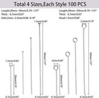 800pcs Stainless Steel Flat Head Pins Jewelry Making Set For Earrings Necklaces