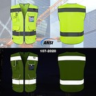  Safety Vest 9 Pockets High Visibility Reflective Safety Vest For Men Women  