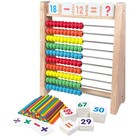 Wooden Abacus For Kids - 10 Row Bead Counting Frame  Math Learning Toy