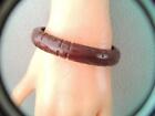 Antique Art Deco Carved Deep Red Bakelite Bangle Bracelet Tested 8 Inch