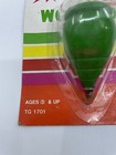 Vintage Wooden Spinning Top Toy Green Painted Taiwan 1960s   70s Nip