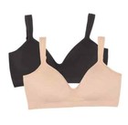 Felina Women s 2-pack Adaptive Cup Wire Free Bra  Black beige  Size S