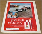 1973 Viceroy Cigarettes Print Ad Advertisement Vintage 8 25  X 11  Taste It All