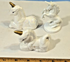 Vintage Porcelain Unicorns Lot Of Three Small Figurines Taiwan
