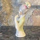 Vintage Marie Antoinette Style Porcelain German Half Doll Pin Cushion Top 2 75 