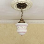 847c Antique 1920 s 30 s Glass Shade Ceiling Light Fixture Pendant Hall Porch