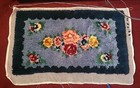 Latch Hook Bath Rug Floral Garden Completed Mcm 70s 80s Cottagecore 22x38  Vtg 