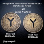 1970 New York City Subway Tokens  Set Of 2  Vintage New York City 2 Varieties 45