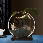 Tabletop Water Fountain  Indoor Waterfall With Led Light Mist Desk Fountain