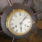 Vintage Schatz Wind Up Ships Clock With Ships Wheel Parts Or Repair Second Hand