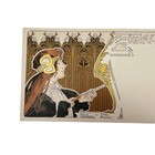 Antique Lithograph Henri Privat Livemont Ameublement 10  X 4  1890 Original Card