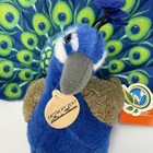 Wild Republic Detroit Zoo Peacock Plush Stuffed Animal Toy Ck 12  Blue Green Tag
