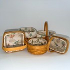 Longaberger Set Of 5 Botanical Field Liners Protectors Handwoven 1999 2002