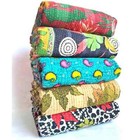 Indian Vintage Reversible Kantha Lot Twin Quilt Handmade Blanket Throw Patchwork