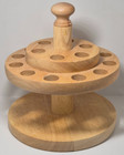 Rotating Wooden Craft Scissors   Brush Holder Carousel     18 Hole Organizer Stand