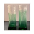 Vintage Tanqueray Gin Green Ombre Glass Vases Set Of 2 Barware Bud Vases 7 