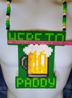 Here To Paddy Perler Bead Kandi Necklace-st patricks-edc-rave-festival-plur-edm