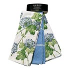 Lauren Ralph Lauren Kitchen Towel Set Of 3 Cotton Blue Hydrangea Floral Pattern