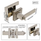 6 Pack Privacy Door Locks Passage Handles Brushed Nickel Entry Lock Keyed Levers