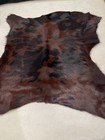 Avetco Calf Skin Hair On Rug Hide Leather Two-tone Brown Black 25-27  X 22-24 