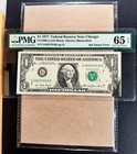 1977  1 Frn Chicago  ink Smear Error  Pmg 65 Epq - Gem Unc