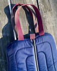 Used Navy Blue Padded Bridle   Halter Bag   Carrier W embroidered Back