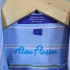Alan Flusser Men s Dress Shirt Size L Purple With Multicolor Stripes 100  Cotton