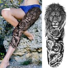 Full Arm Temporary Tattoo Sleeve Large Full Arm Animal Fake Warrio Tatoos Sleeve