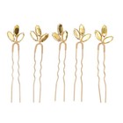 5pcs Crystal Flower Hair Pins Simple Retro Elegant Shiny Light Rhinestone Hair