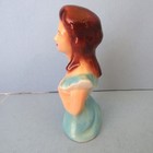 Lady Woman Head Bust Half Body Doll Pin Cushion Figure Porcelain Pottery Vintage