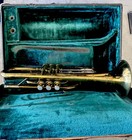 Vintage Besson Stratford Trumpet With Case  Very Old Case Vintage Collectible