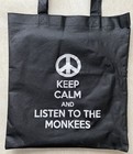 The Monkees Tote Bag Keep Calm And Listen To The Monkees Black Reusable Bag New
