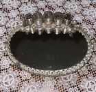 Vintage 1960s Filigree Mirrored Lipstick Holder Vanity Tray hollywood Regency